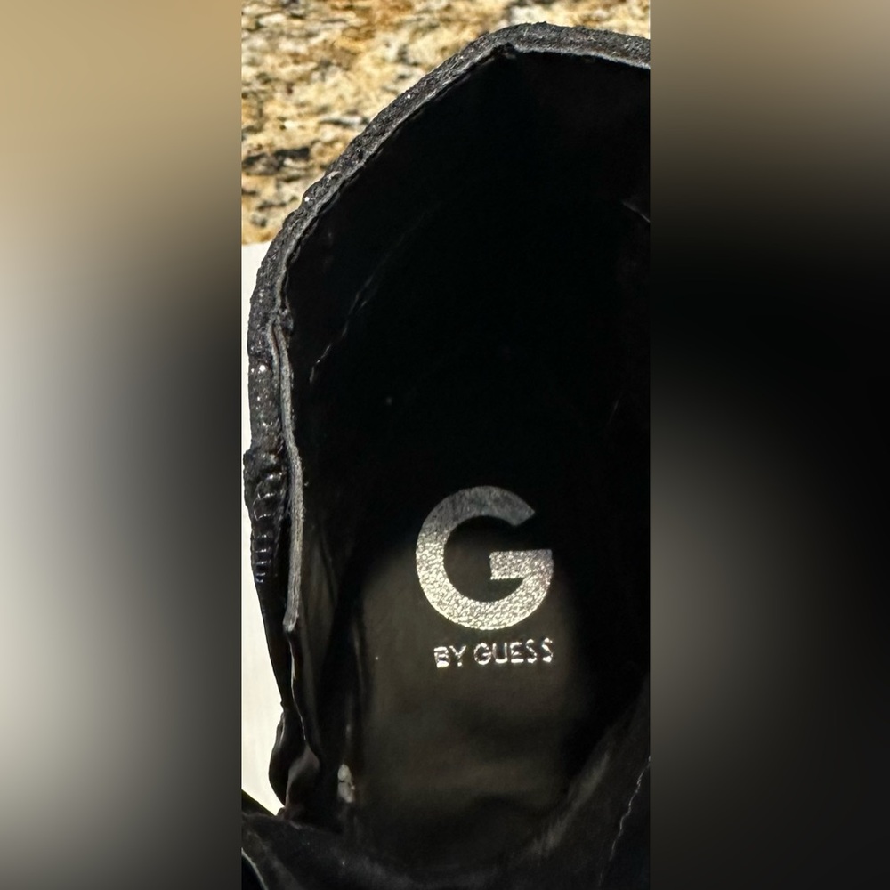 G by Guess Black Glitter Combat Boots. Worn Once. Sz 9.5. Smoke Free Home. - Picture 8 of 11